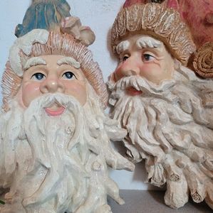 Vintage Santa Claus pair paper mache